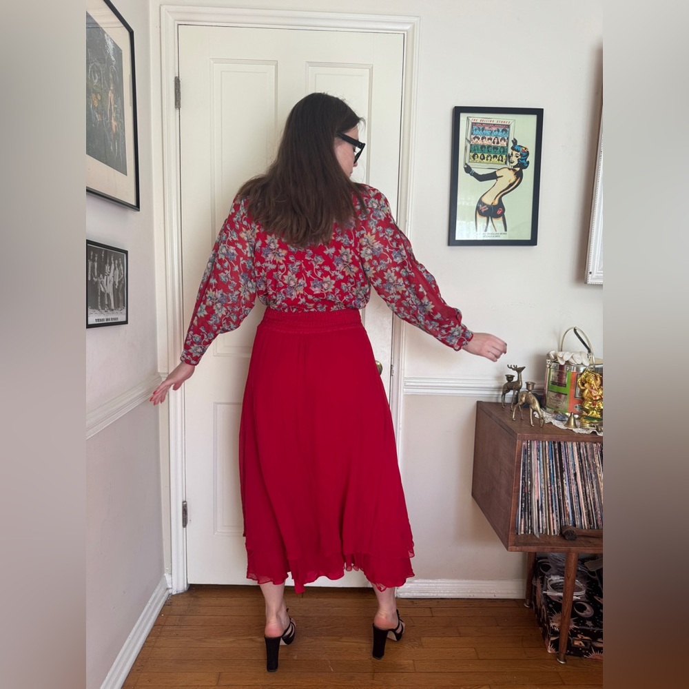 80s Vintage Diane Freis Silk Dress - Picture 3 of 9